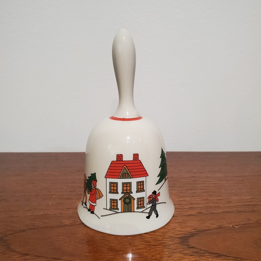 Vintage Stoneware Bell, "The Joy of Christmas", #26084, Action Industries, 1989
